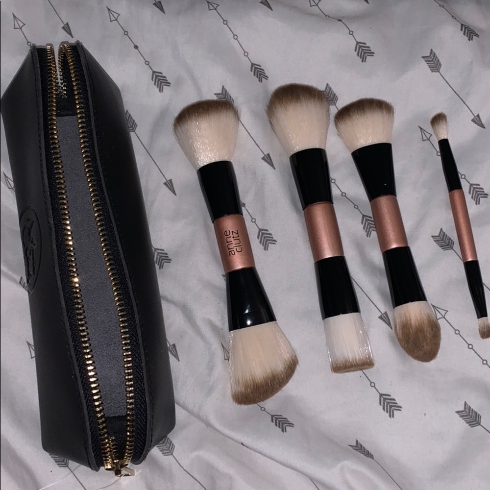 double sided makeup brush set with pouch BRAND NEW